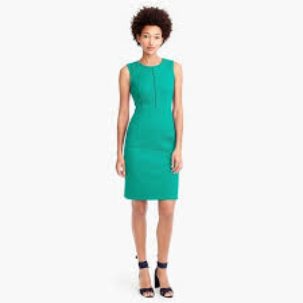 J Crew Portfolio Sheath Dress Green sz 0